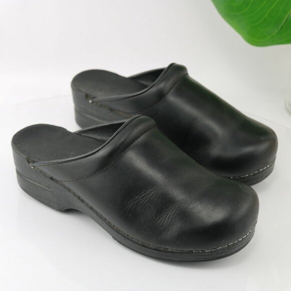 Dansko Womens Sonja Mule Size 40 9.5 Black Leather Work Nursing Comfy Shoe - Picture 3 of 12